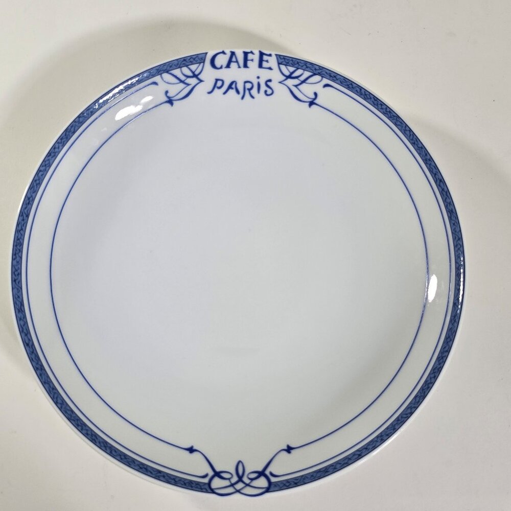BERNARDAUD Cafe Paris Blue Pasta Bowl Limoges Porcelain France 9” Salad